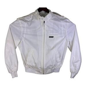 Vintage 80s White Members Only Bomber Jacket Men's Size Medium 40 Full Zip